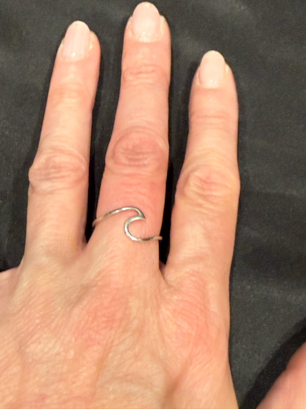 Sterling Silver Wave Ring Size 8 Handcrafted Statement Ring